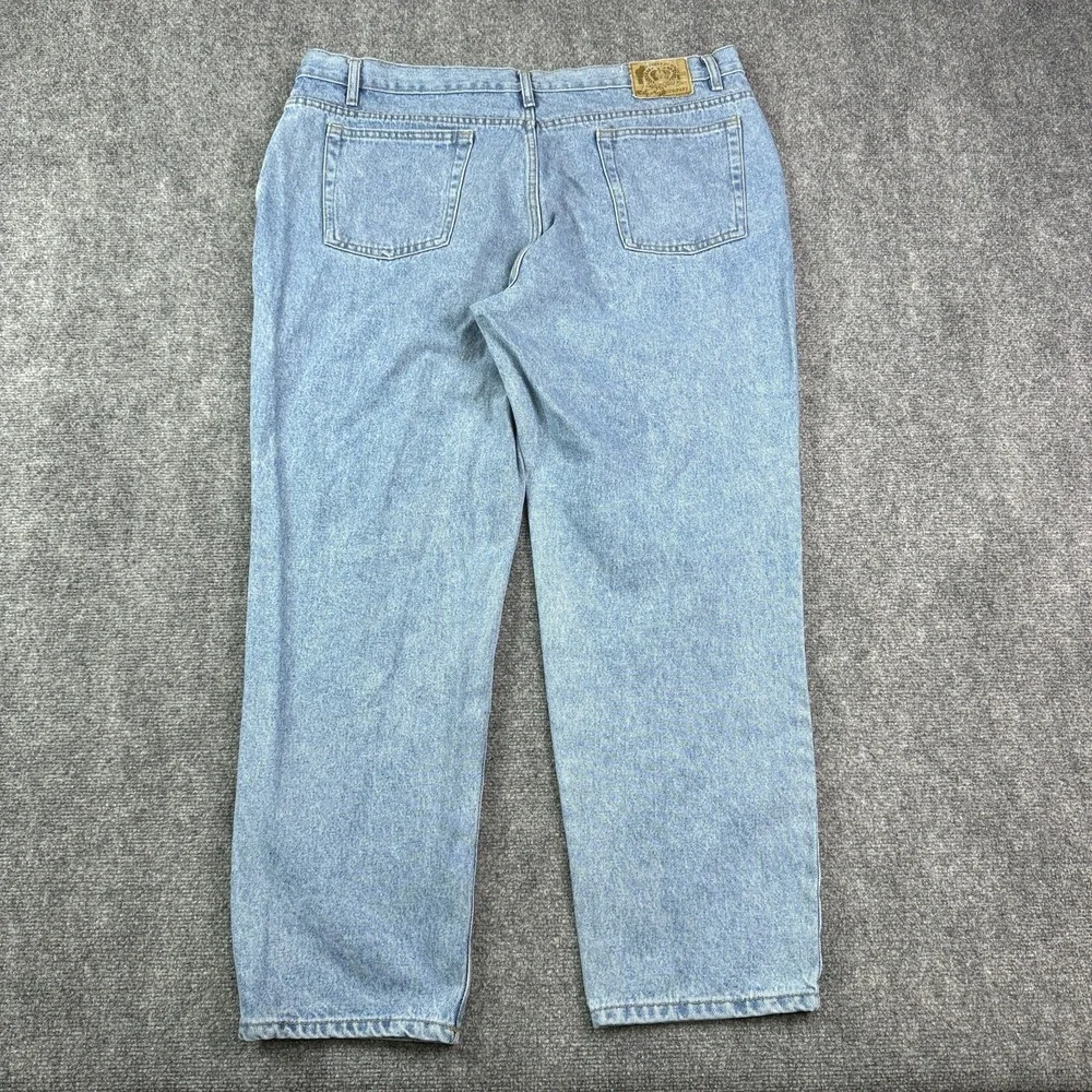Vintage Bugle Boy 740 Relaxed Fit Jeans Mens 44x30 Light Wash Denim 90s Baggy